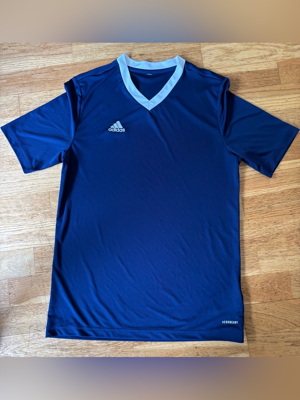 adidas Royal Blue Aeroready Athletic Tee with White Logo